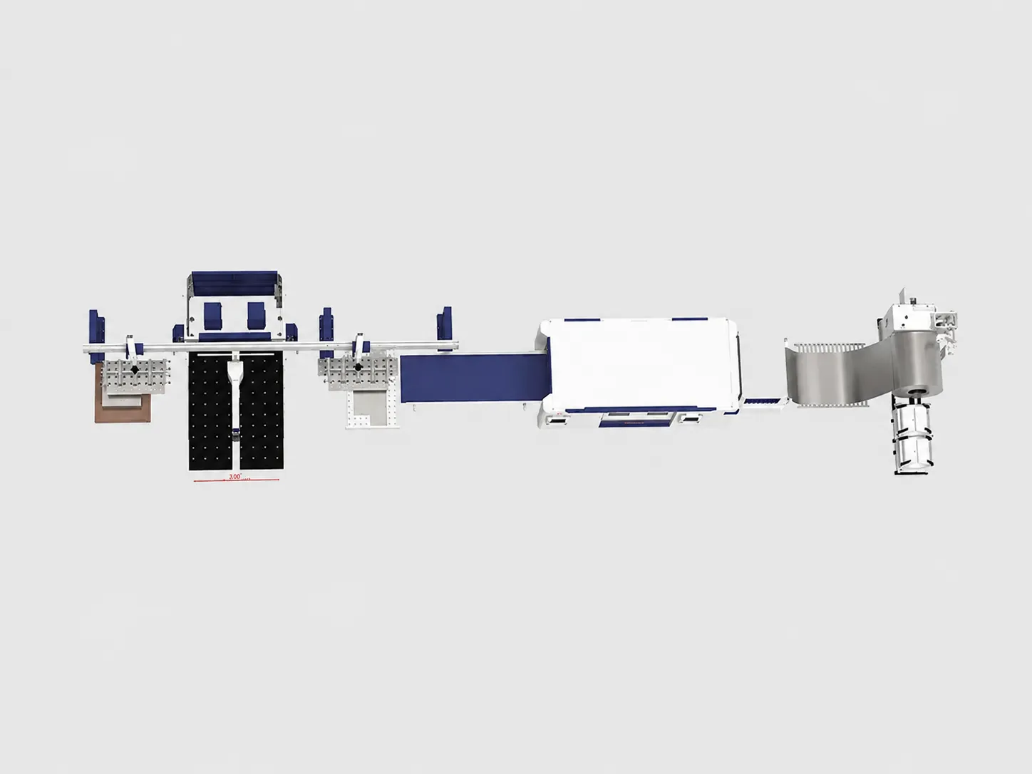 Automatic coil-to-cut sheet metal production line layout