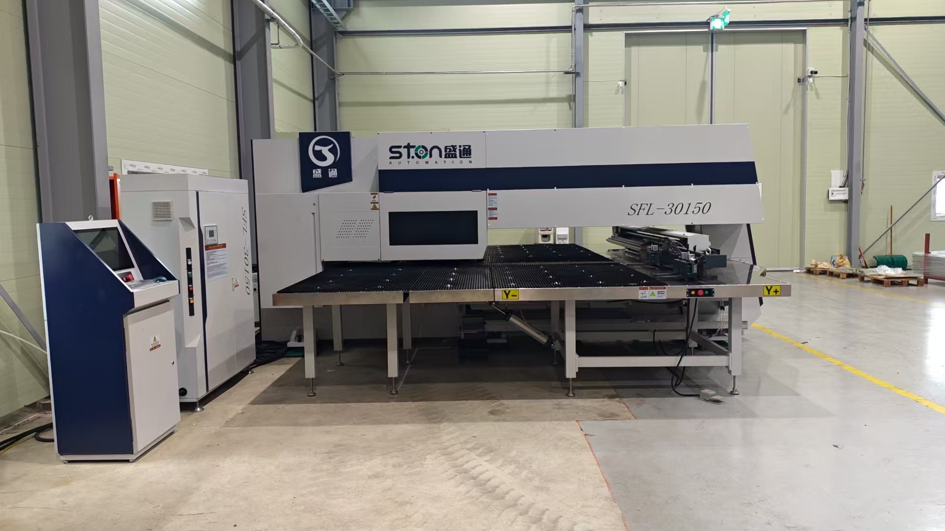Finished chassis and cabinet panels at a Korean customer factory
